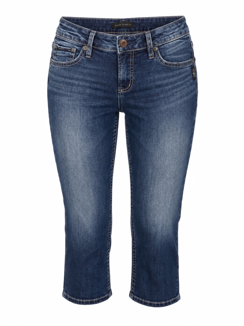Silver Jeans Mid-Rise Cropped Indigo Wash Capris